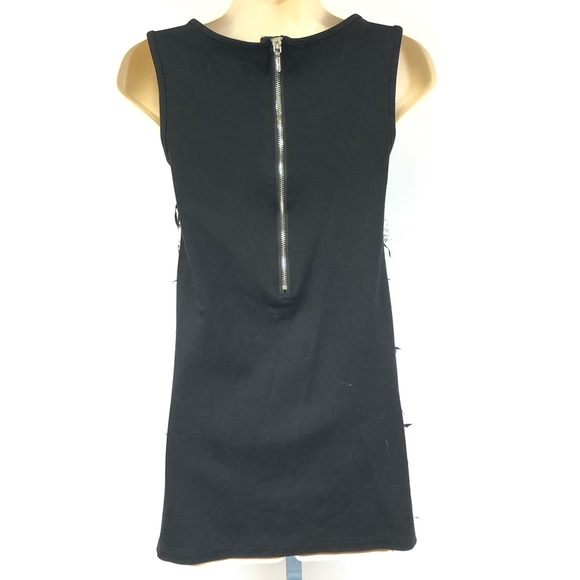 Nicole Miller blk & wht ribbon fringe tunic dress - Picture 3 of 5
